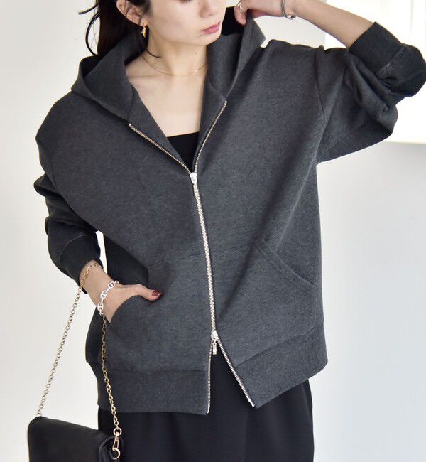 quaranciel「quaranciel:〈洗濯機可能〉ポンチ ダブルジップ スウェット パーカー」|パーカー|