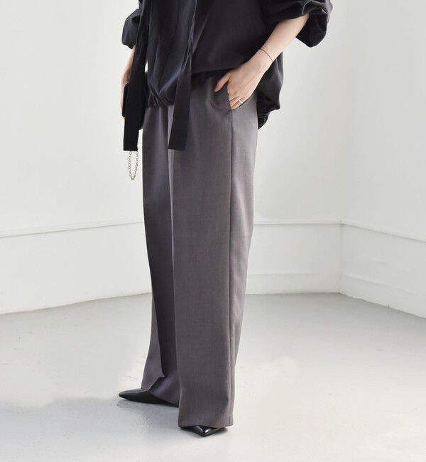 quaranciel「quaranciel:〈洗濯機可能〉ウーステッド イージー ワイドパンツ（セットアップ対応）」|スラックス|