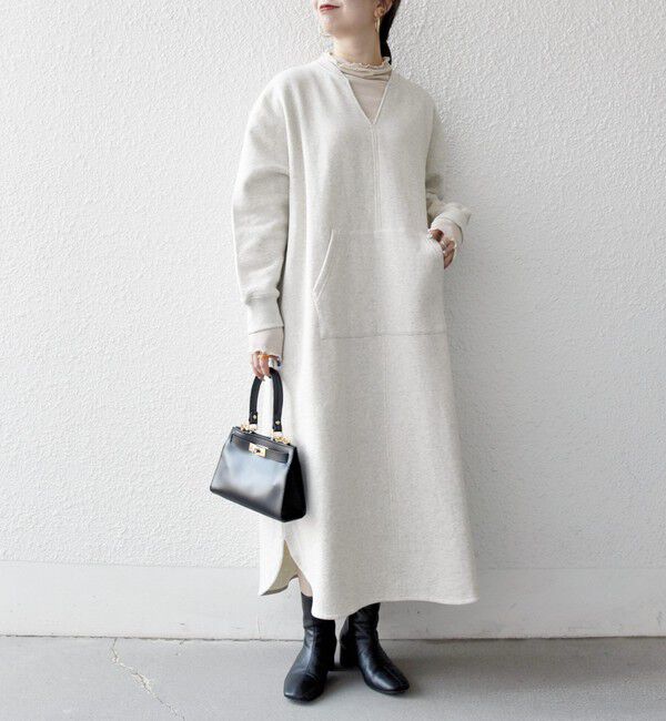 SHIPS any「【WEB限定】SHIPS any: USA コットン 裏起毛 ポケット スウェット ワンピース」|ワンピース|