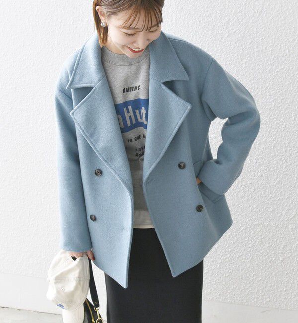 SHIPS any「SHIPS any: ウール ミックス コクーン ショート Pコート」|その他|