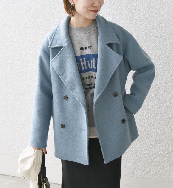 SHIPS any「SHIPS any: ウール ミックス コクーン ショート Pコート」|その他|