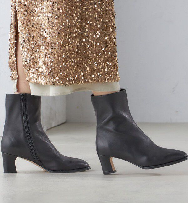 SHIPS for women「ラム レザー ストレッチ ショート ブーツ」|ショートブーツ|