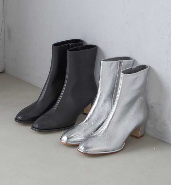 SHIPS for women「ラム レザー ストレッチ ショート ブーツ」|ショートブーツ|