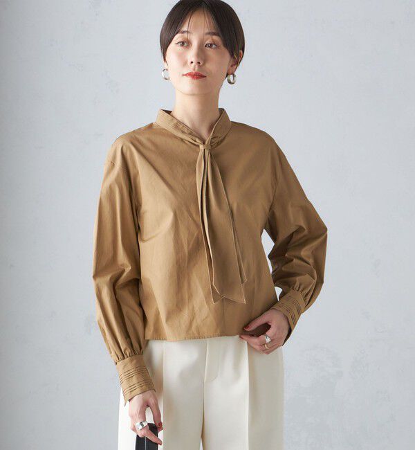 SHIPS for women「〈手洗い可能〉ブロード ボウタイ ブラウス」|シャツ・ブラウス|