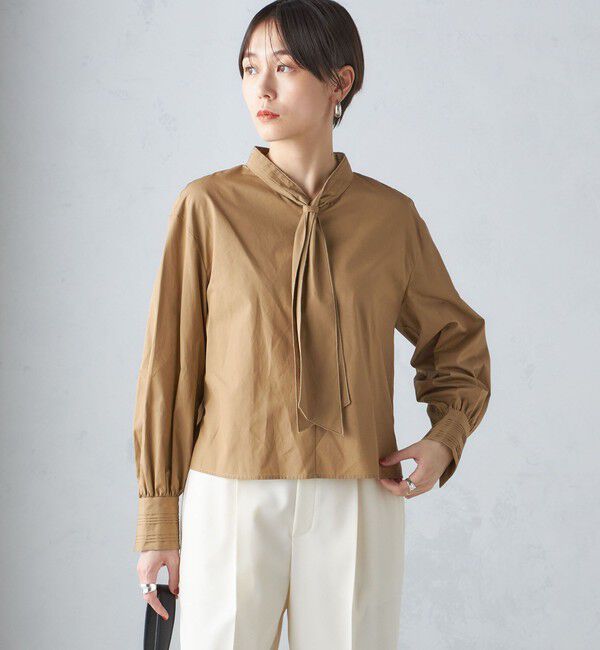 SHIPS for women「〈手洗い可能〉ブロード ボウタイ ブラウス」|シャツ・ブラウス|