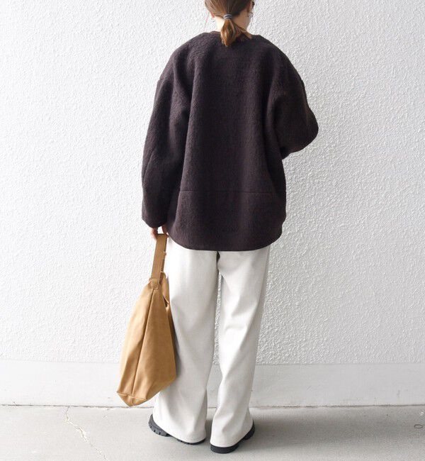 SHIPS any「SHIPS any: シャギー ノーカラー コクーン コート」|ノーカラーコート|