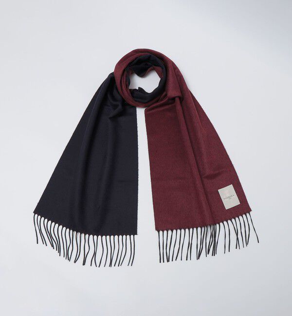 SHIPS「PIACENZA: シルク カシミヤ リバーシブル マフラー」|マフラー|ワイン