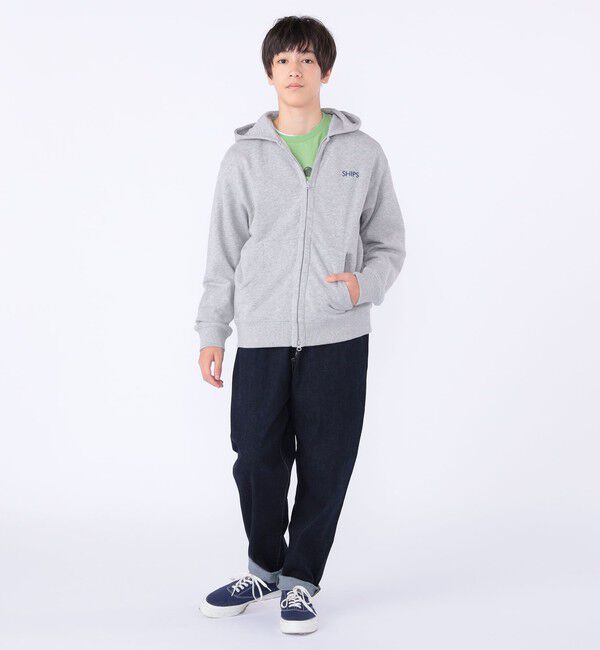 SHIPS KIDS「SHIPS KIDS:140～160cm / ロゴ フード ジップ パーカ」|パーカー|