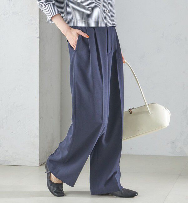 SHIPS for women「〈手洗い可能〉Asami 麻調合繊 2タック ワイドパンツ」|その他|