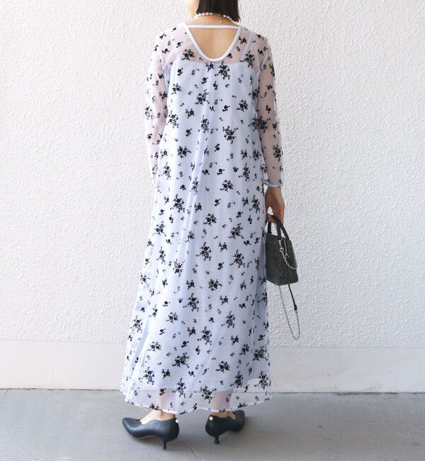 SHIPS for women「kaene:フロッキー レース &times; サテン 2WAY ワンピース（セレモニー対応可）」|ドレス|