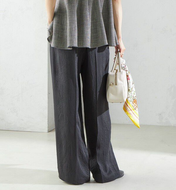 SHIPS for women「〈接触冷感/吸水速乾〉アセテート ワッシャー ウエスト デザイン パンツ」|スラックス|