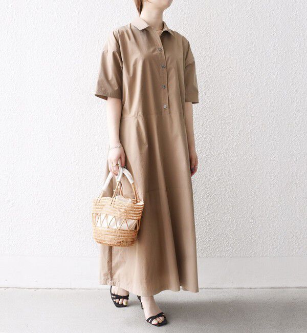 SHIPS any「SHIPS any:〈洗濯機可能〉タイプライター ボリューム シャツ ワンピース」|ワンピース|