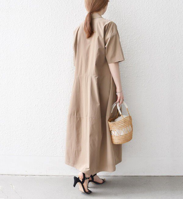 SHIPS any「SHIPS any:〈洗濯機可能〉タイプライター ボリューム シャツ ワンピース」|ワンピース|