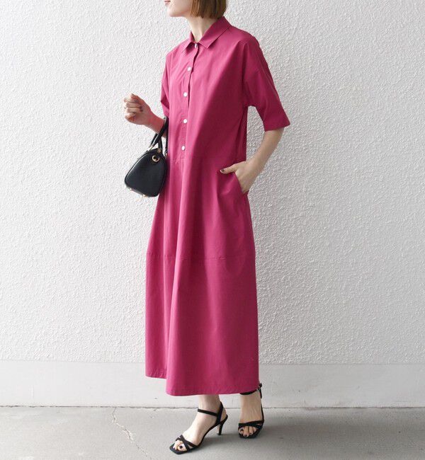 SHIPS any「SHIPS any:〈洗濯機可能〉タイプライター ボリューム シャツ ワンピース」|ワンピース|