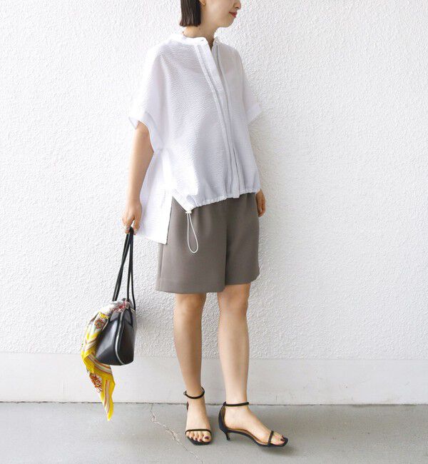 SHIPS for women「〈手洗い可能〉サッカー 裾 ドロスト ドルマン ブラウス」|シャツ・ブラウス|