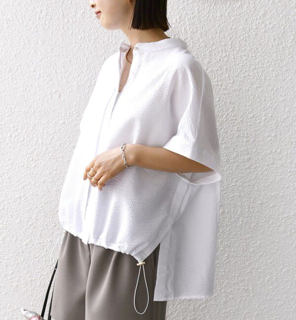 SHIPS for women「〈手洗い可能〉サッカー 裾 ドロスト ドルマン ブラウス」|シャツ・ブラウス|