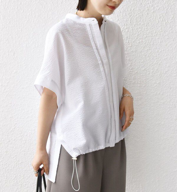 SHIPS for women「〈手洗い可能〉サッカー 裾 ドロスト ドルマン ブラウス」|シャツ・ブラウス|