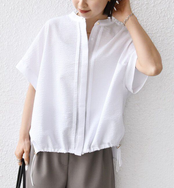 SHIPS for women「〈手洗い可能〉サッカー 裾 ドロスト ドルマン ブラウス」|シャツ・ブラウス|