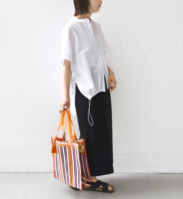 SHIPS for women「〈手洗い可能〉サッカー 裾 ドロスト ドルマン ブラウス」|シャツ・ブラウス|