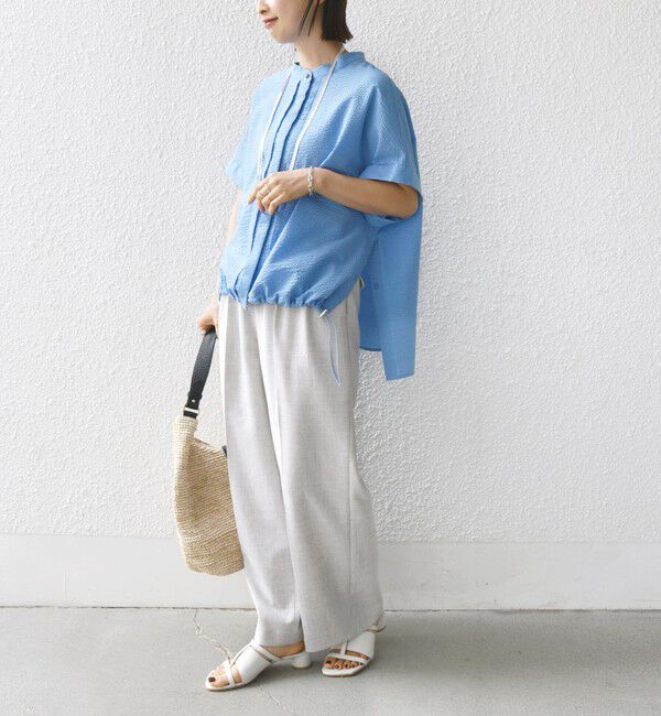 SHIPS for women「〈手洗い可能〉サッカー 裾 ドロスト ドルマン ブラウス」|シャツ・ブラウス|