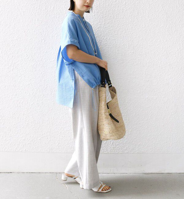 SHIPS for women「〈手洗い可能〉サッカー 裾 ドロスト ドルマン ブラウス」|シャツ・ブラウス|