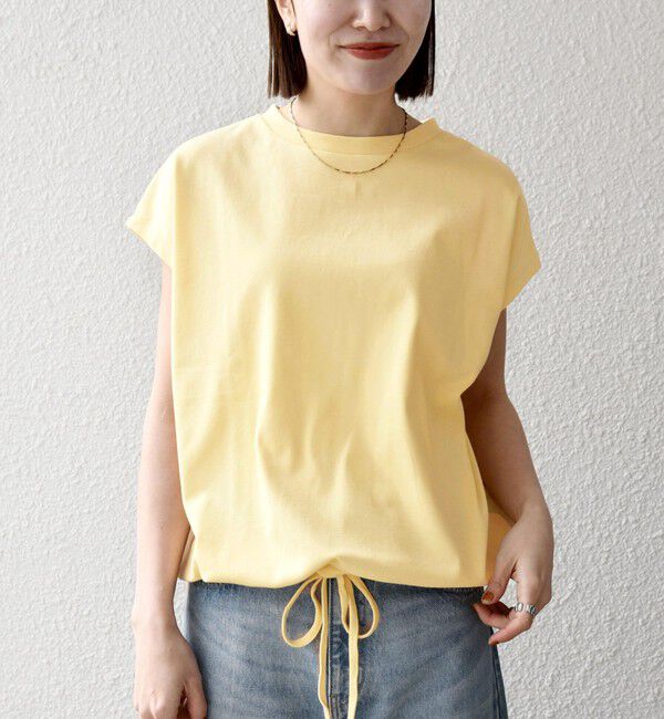 SHIPS any「SHIPS any:〈接触冷感/汗染み防止加工/洗濯機可能〉ドロスト フレンチスリーブ TEE」|Tシャツ・カットソー|