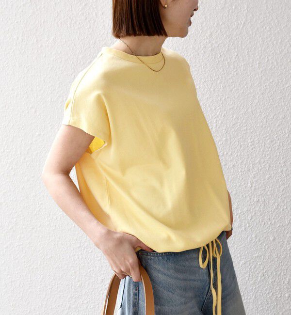 SHIPS any「SHIPS any:〈接触冷感/汗染み防止加工/洗濯機可能〉ドロスト フレンチスリーブ TEE」|Tシャツ・カットソー|