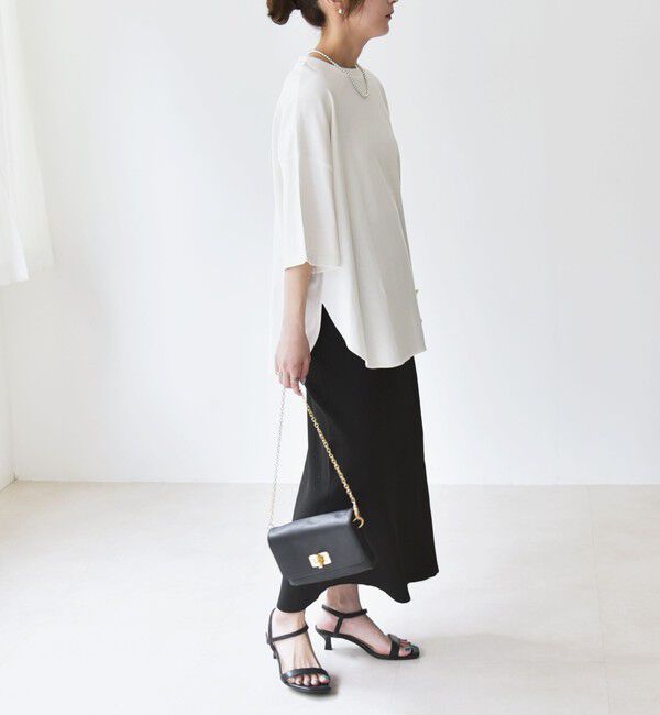 quaranciel「quaranciel:〈接触冷感/汗染み防止加工/洗濯機可能〉ラウンドヘム クルー ビッグ TEE」|Tシャツ・カットソー|