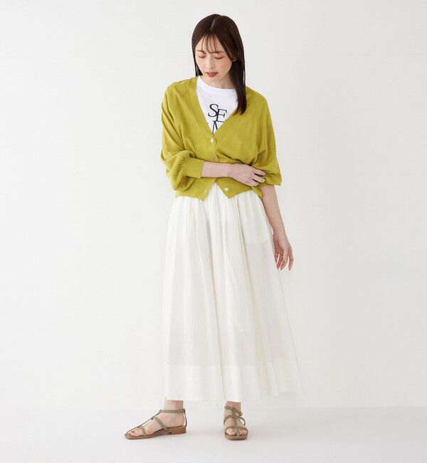 SHIPS Colors 「SHIPS Colors:〈手洗い可能〉キュプラ コットン ギャザー スカート」|フレア|