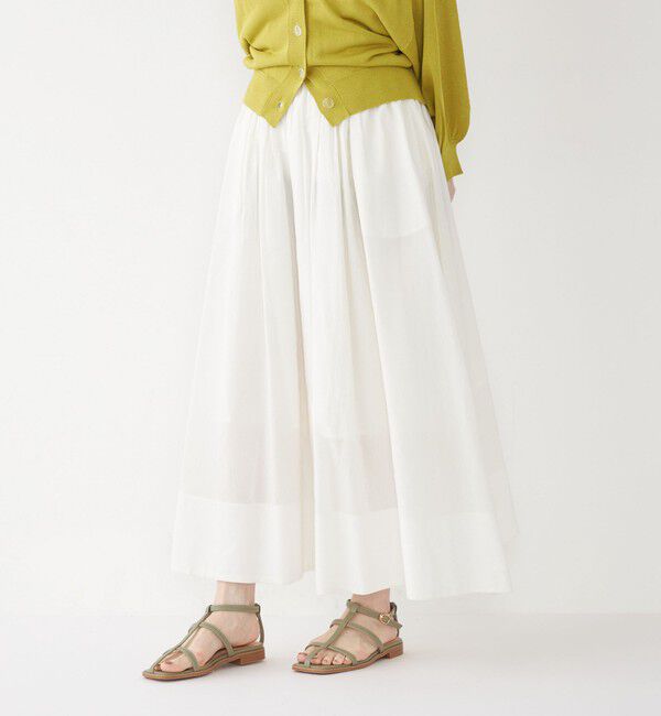 SHIPS Colors 「SHIPS Colors:〈手洗い可能〉キュプラ コットン ギャザー スカート」|フレア|