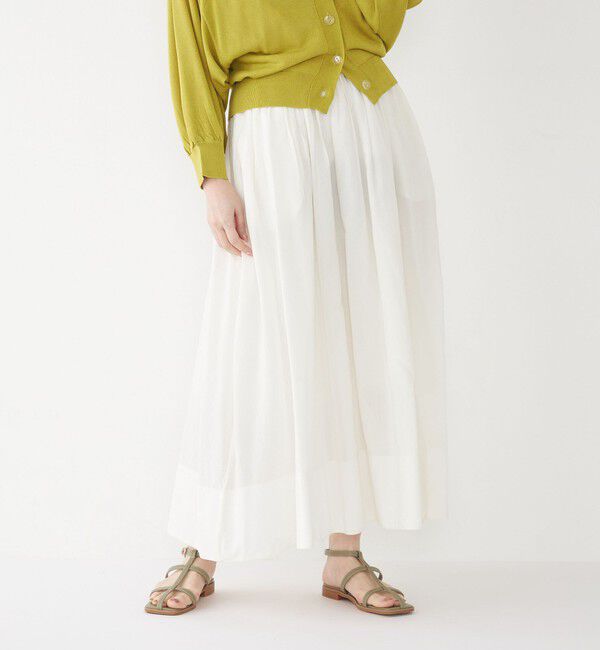 SHIPS Colors 「SHIPS Colors:〈手洗い可能〉キュプラ コットン ギャザー スカート」|フレア|