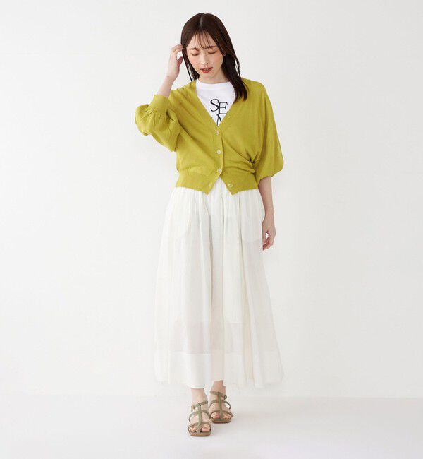 SHIPS Colors 「SHIPS Colors:〈手洗い可能〉キュプラ コットン ギャザー スカート」|フレア|