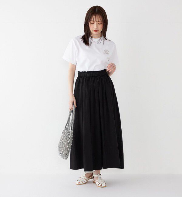 SHIPS Colors 「SHIPS Colors:〈手洗い可能〉キュプラ コットン ギャザー スカート」|フレア|