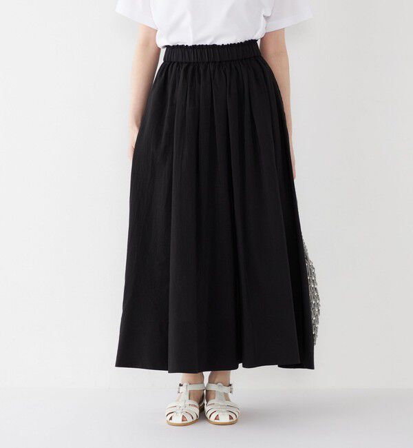 SHIPS Colors 「SHIPS Colors:〈手洗い可能〉キュプラ コットン ギャザー スカート」|フレア|