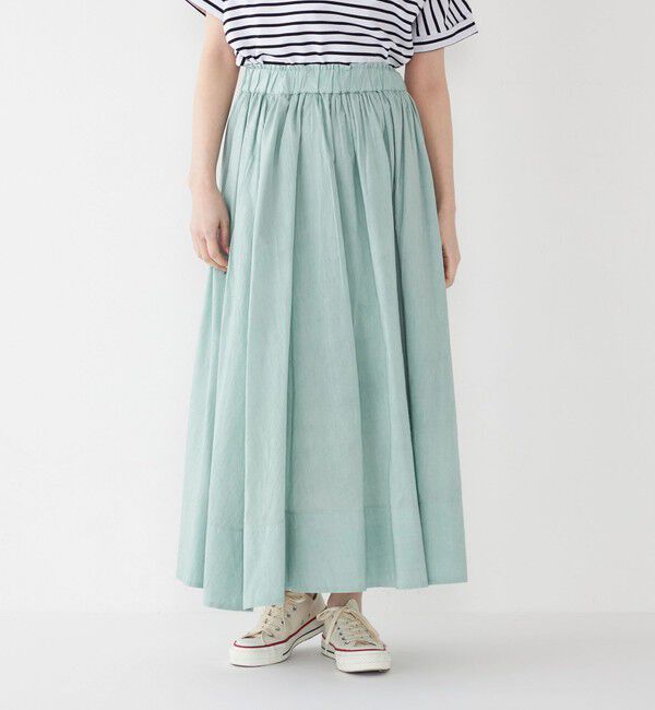 SHIPS Colors 「SHIPS Colors:〈手洗い可能〉キュプラ コットン ギャザー スカート」|フレア|