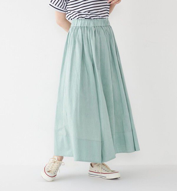 SHIPS Colors 「SHIPS Colors:〈手洗い可能〉キュプラ コットン ギャザー スカート」|フレア|