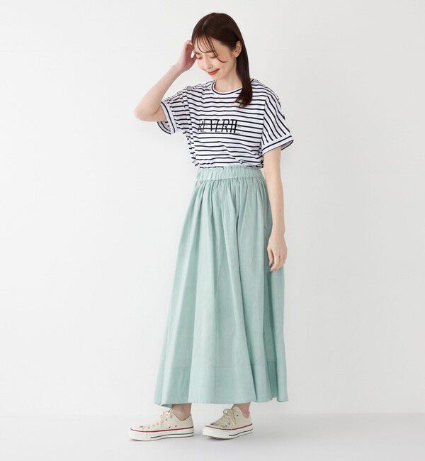 SHIPS Colors 「SHIPS Colors:〈手洗い可能〉キュプラ コットン ギャザー スカート」|フレア|