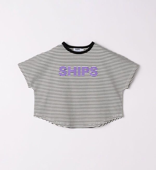 SHIPS Colors 「SHIPS Colors:80～130cm / ロゴ パッチワーク ボーダー Tシャツ」|Tシャツ・カットソー|