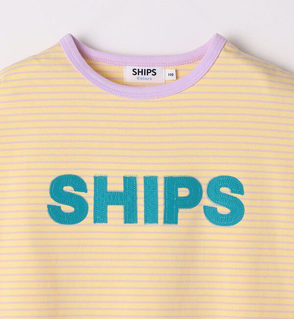 SHIPS Colors 「SHIPS Colors:80～130cm / ロゴ パッチワーク ボーダー Tシャツ」|Tシャツ・カットソー|