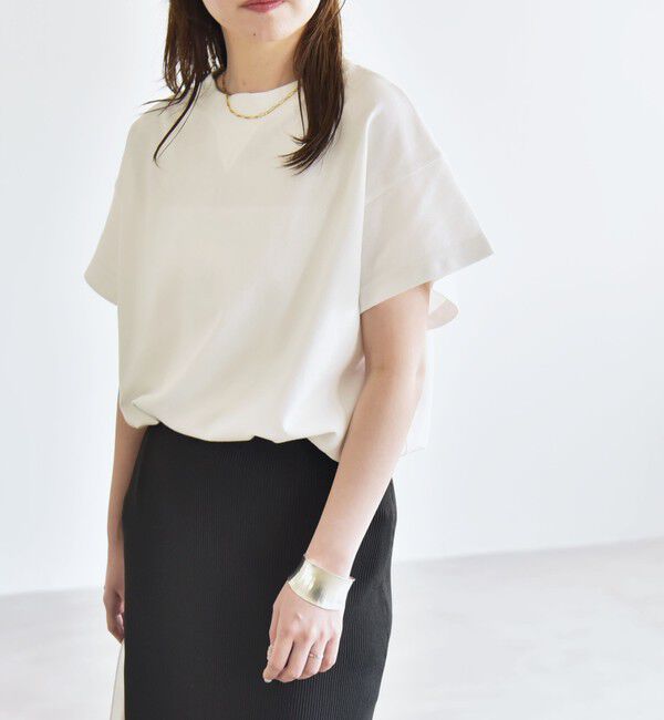 quaranciel「quaranciel:〈洗濯機可能〉カノコ Vガゼット ショートスリーブ クルーネック TEE」|Tシャツ・カットソー|