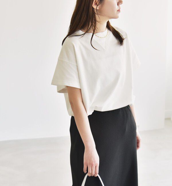 quaranciel「quaranciel:〈洗濯機可能〉カノコ Vガゼット ショートスリーブ クルーネック TEE」|Tシャツ・カットソー|