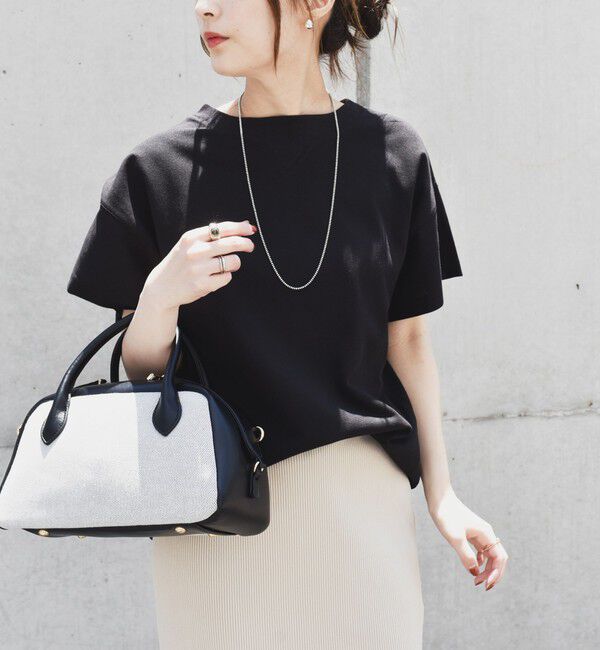 quaranciel「quaranciel:〈洗濯機可能〉カノコ Vガゼット ショートスリーブ クルーネック TEE」|Tシャツ・カットソー|