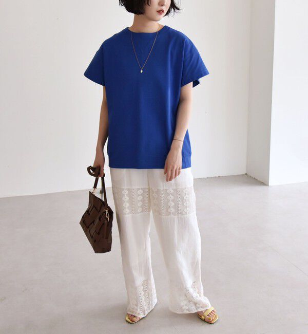 quaranciel「quaranciel:〈洗濯機可能〉カノコ Vガゼット ショートスリーブ クルーネック TEE」|Tシャツ・カットソー|