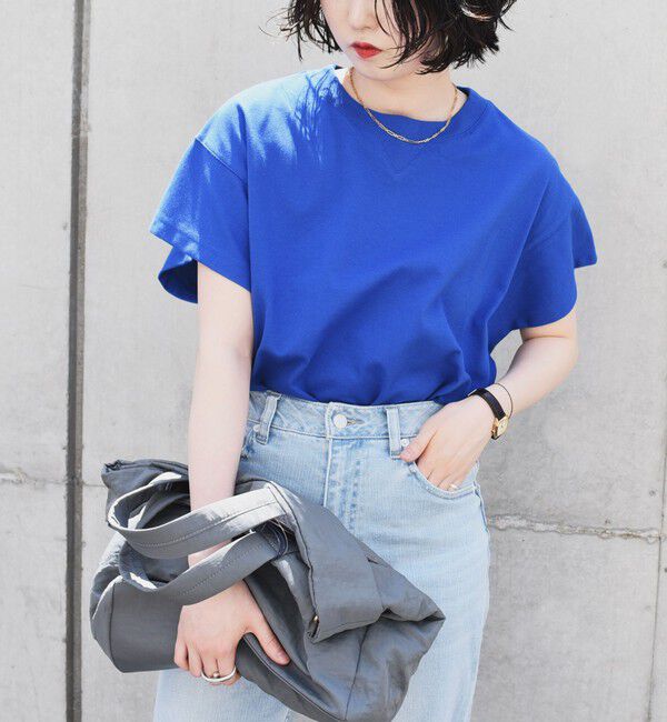 quaranciel「quaranciel:〈洗濯機可能〉カノコ Vガゼット ショートスリーブ クルーネック TEE」|Tシャツ・カットソー|