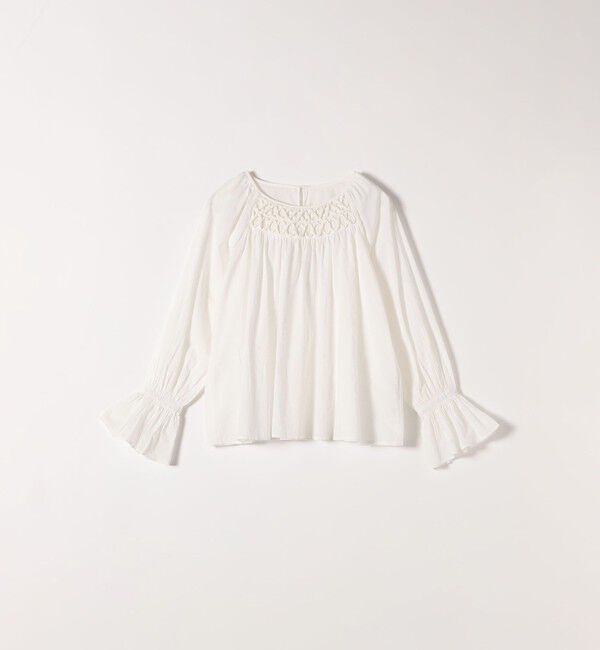 SHIPS any「SHIPS any:〈手洗い可能〉ロープ デザイン ギャザースリーブ フレア ブラウス」|シャツ・ブラウス|