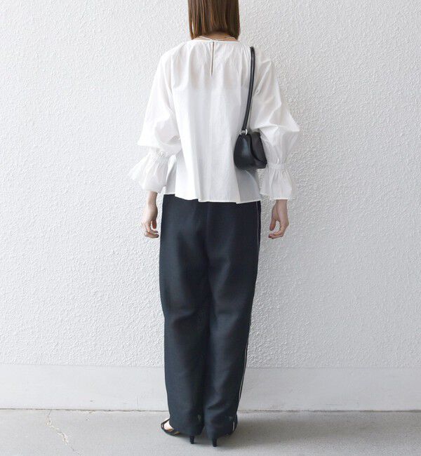 SHIPS any「SHIPS any:〈手洗い可能〉ロープ デザイン ギャザースリーブ フレア ブラウス」|シャツ・ブラウス|