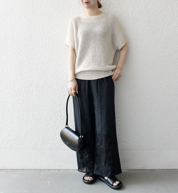 SHIPS any「《予約》SHIPS any:〈手洗い可能〉ギマ  ワイド フレンチ シアー ニット プルオーバー」|ニット・セーター|