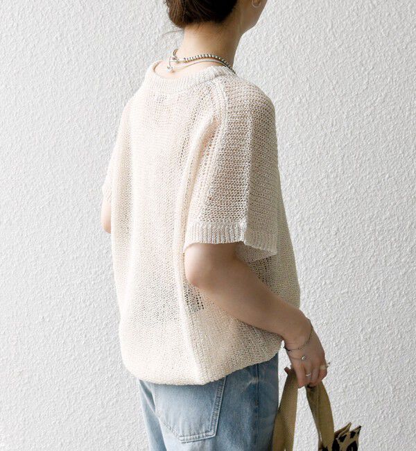 SHIPS any「《予約》SHIPS any:〈手洗い可能〉ギマ  ワイド フレンチ シアー ニット プルオーバー」|ニット・セーター|