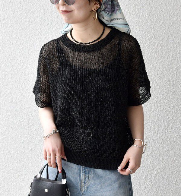 SHIPS any「《予約》SHIPS any:〈手洗い可能〉ギマ  ワイド フレンチ シアー ニット プルオーバー」|ニット・セーター|