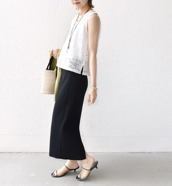 SHIPS for women「〈手洗い可能〉オーガニック コットン レース ノースリーブ プルオーバー」|タンクトップ|